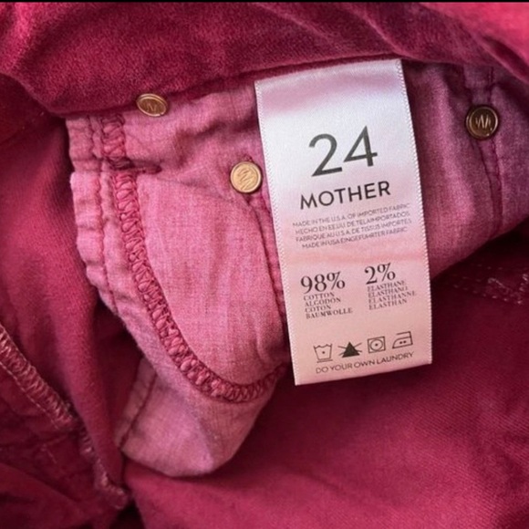 Mother the looker my life as a snow bunny dark red velvet pants - Picture 6 of 7